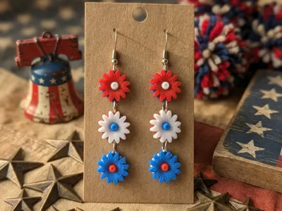 Patriotic Flower Dangles