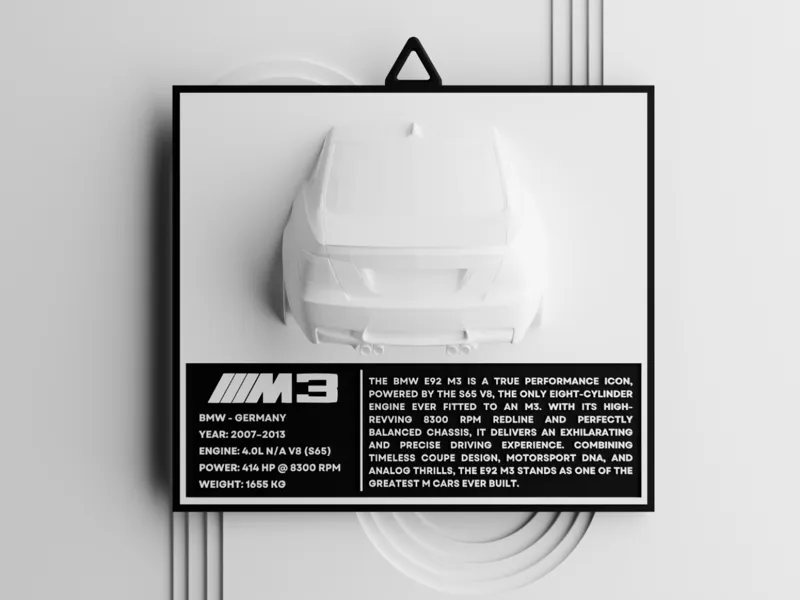 BMW M3 E92 Car Wall Art