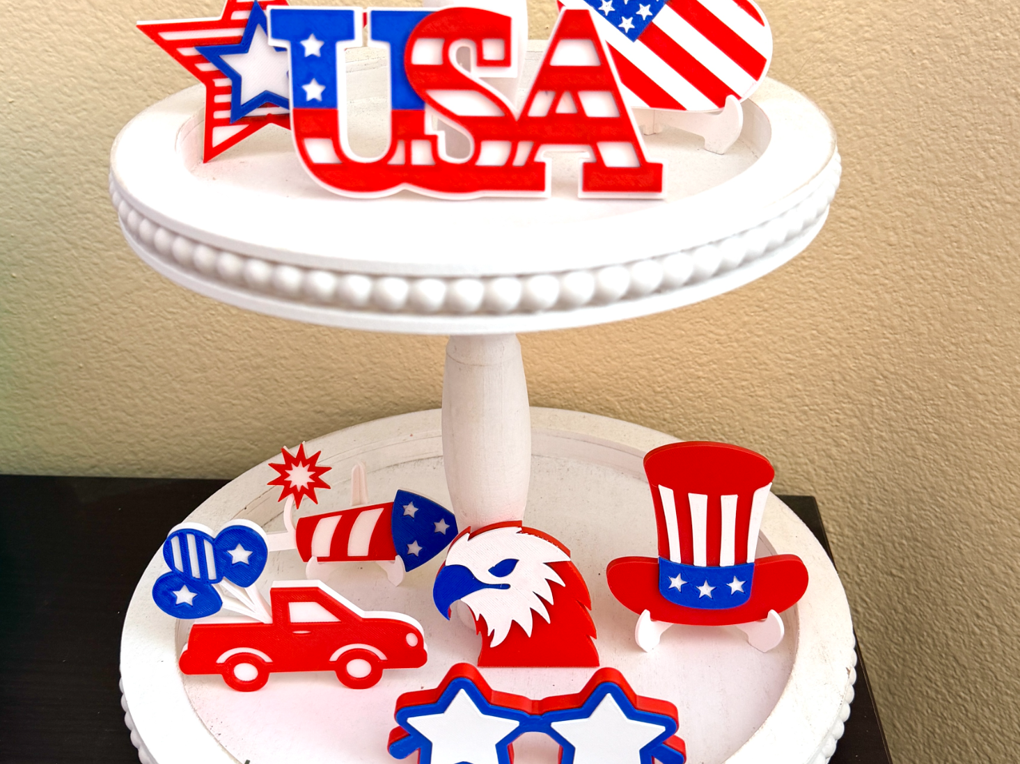 Tiered Tray Decorations - 4th of July