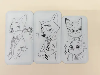 Zootopia Nick Judy Bookmark Black and White