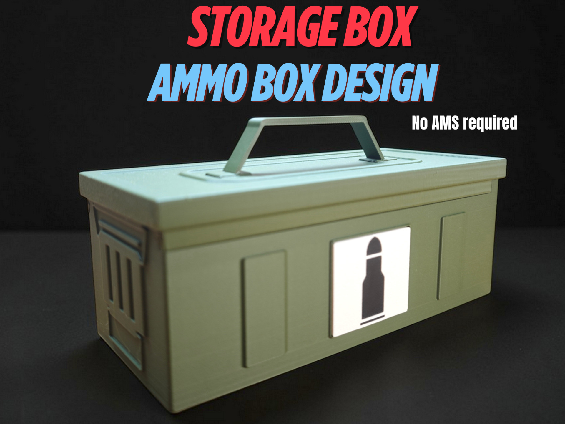 Storage Box in Ammo Box Style with Sliding Lid