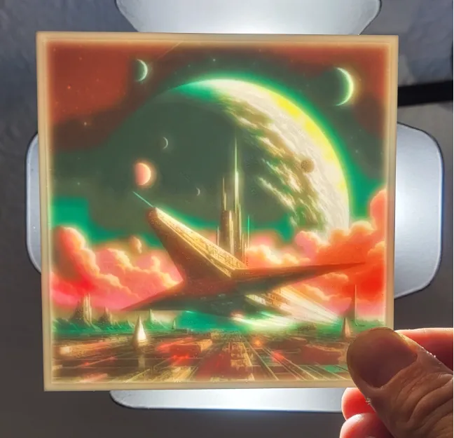 100x100 Spaceship Lithophane