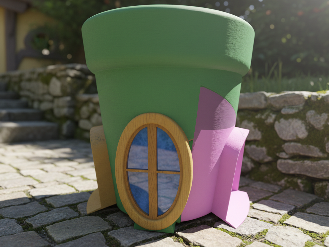 Magic house pot . Macetera casa de muñecas . 
