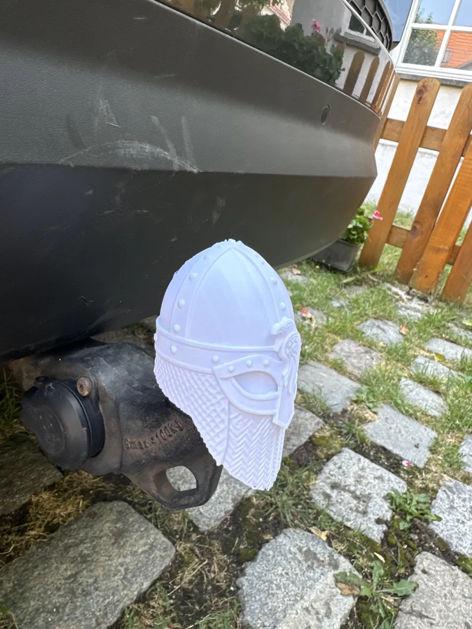 Viking Helmet Tow Hitch Cover Raven Guard view 4
