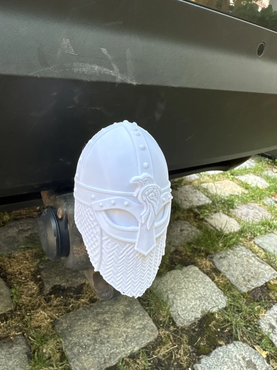 Viking Helmet Tow Hitch Cover Raven Guard view 3