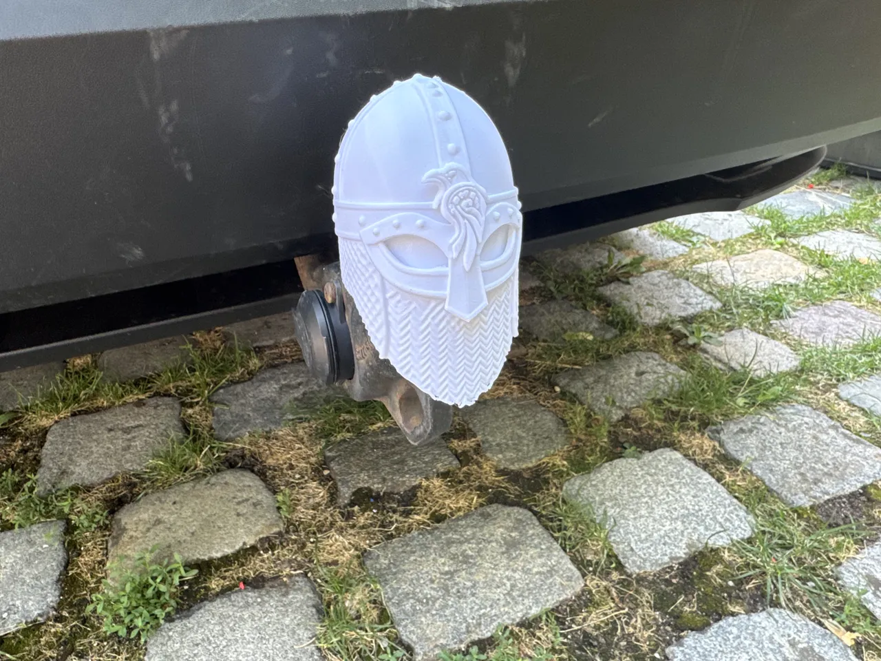 Viking Helmet Tow Hitch Cover Raven Guard view 2