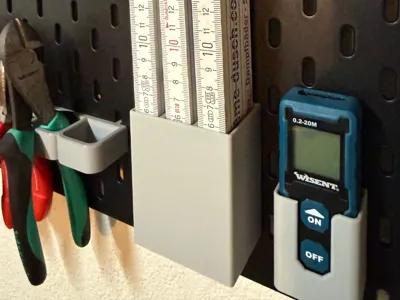 Folding Ruler Holder for Skadis Pegboard