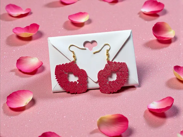 Kiss heart earrings