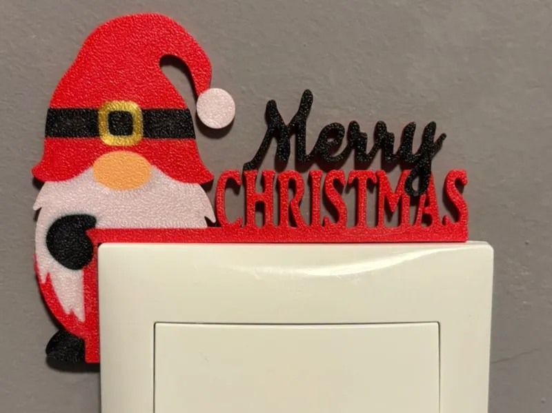 Christmas  Wall Switch Gnome Left