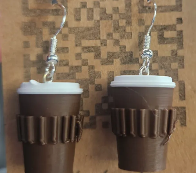 Coffee cup earrings