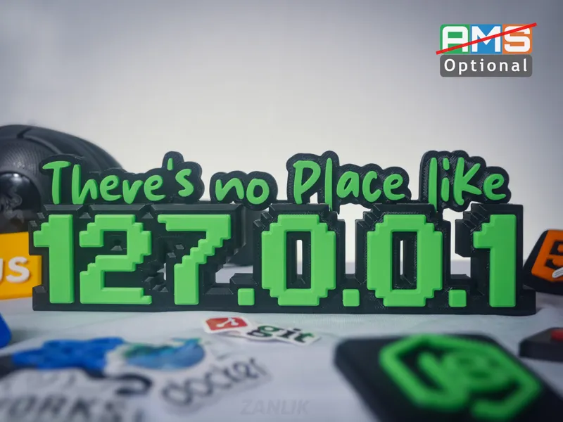There’s No Place Like 127.0.0.1 - Geeky Desk Sign