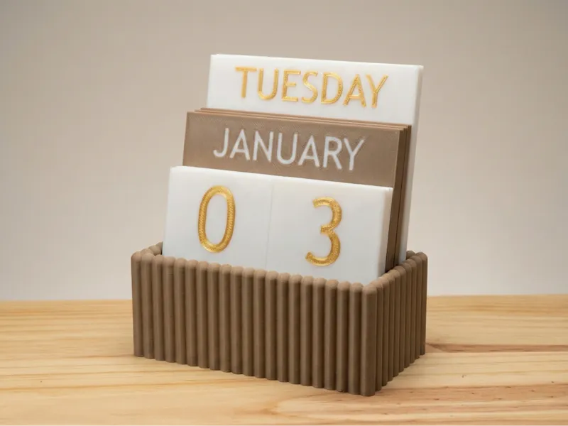 Modern Perpetual Calendar (Ribbed Texture Edition)