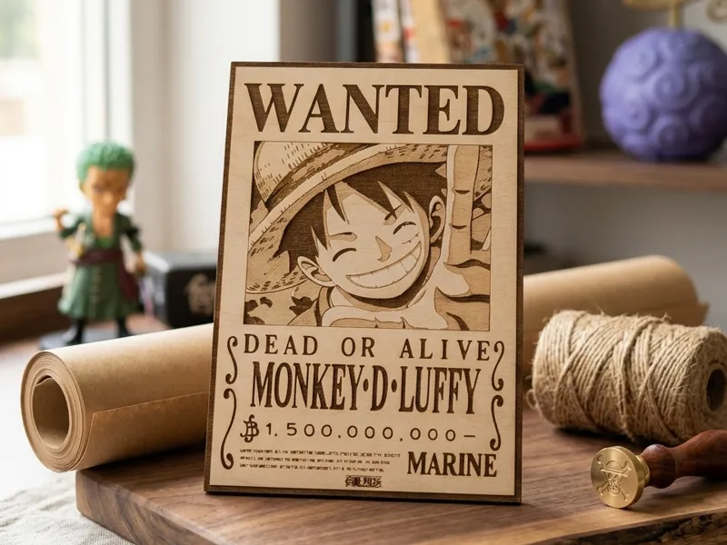 Monkey D. Luffy Wanted Poster | 3D Print (15x10)