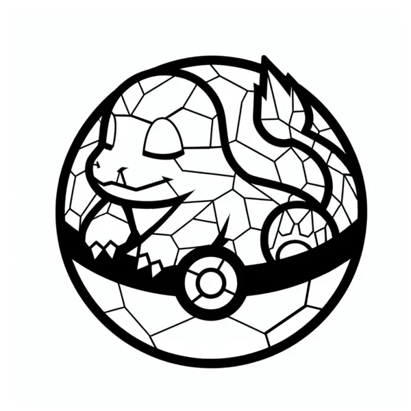 Salamèche dans sa Pokéball