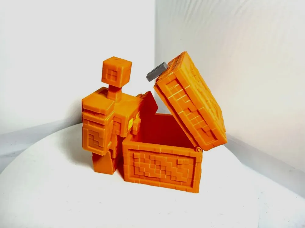 可活动关节的 Minecraft 铜宝箱 - 免费 3D 打印模型 - MakerWorld