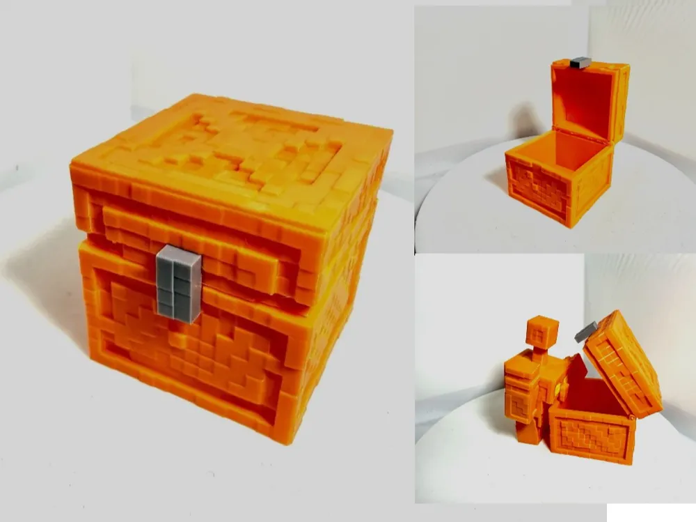 可活动关节的 Minecraft 铜宝箱 - 免费 3D 打印模型 - MakerWorld