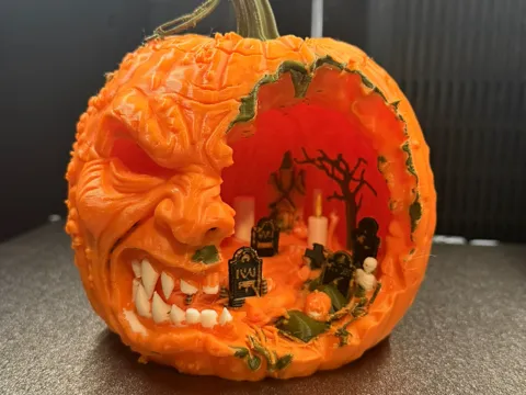 Adorno temático: scary Halloween pumpkin — referencia de MakerWorld