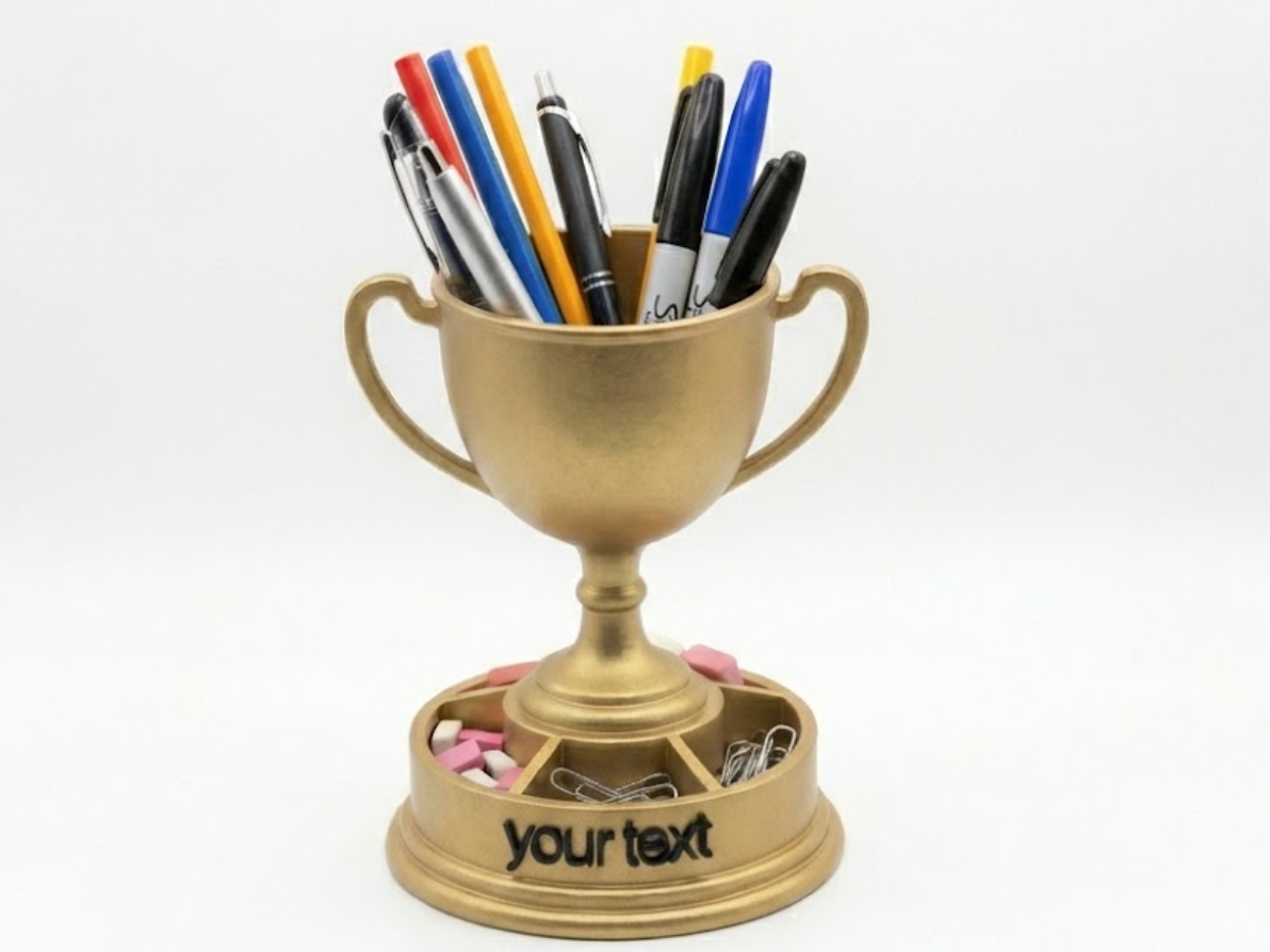 The Ultimate Desk Trophy-Customizable- pen holder