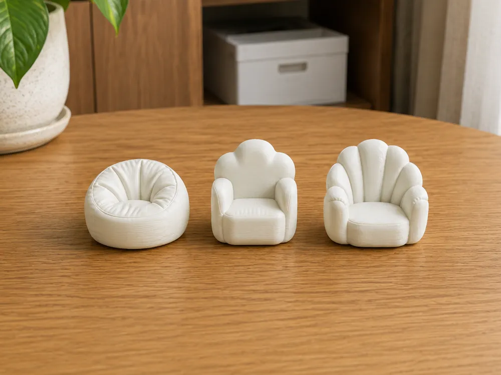 Modelo para impresión 3D: 微缩可爱沙发. Referencia del modelo original.