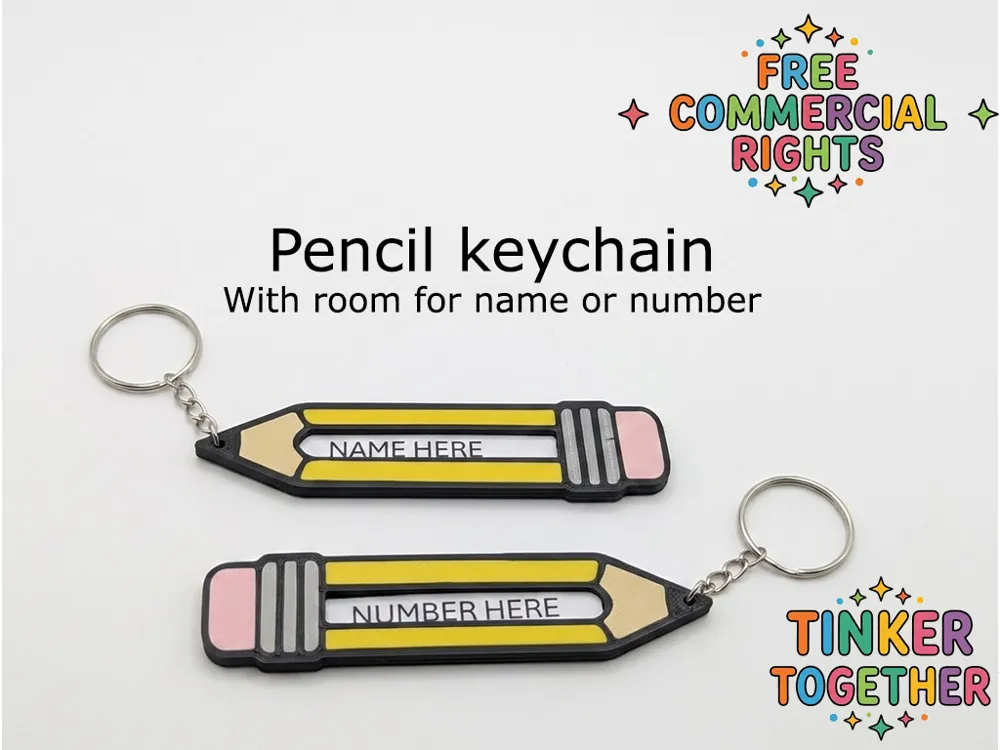 Llavero: Pencil keychain - customisable - free to sell. Referencia del modelo original.