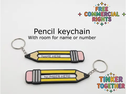Llavero: Pencil keychain - customisable - free to sell — referencia de MakerWorld