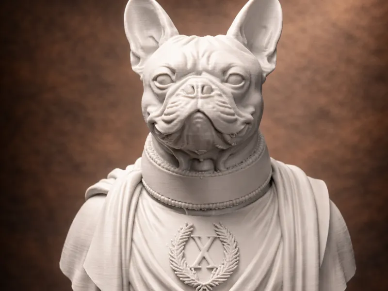 French Bulldog Emperor - Classic Roman Dog Bust