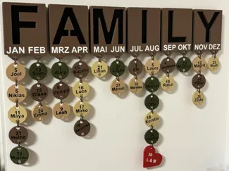Personalized Family Birthday Wall Calendar