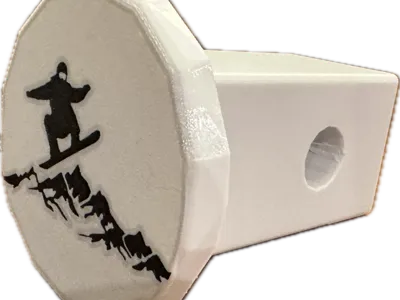 Snowboarder Trailer Hitch Cover