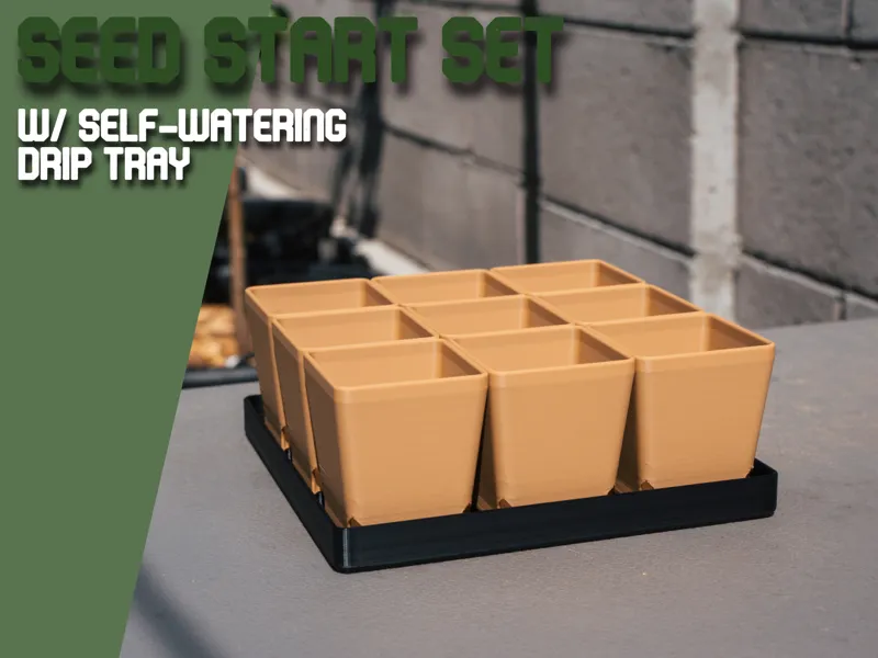 9-Cell Seed Start Set with Self-Watering Drip Tray