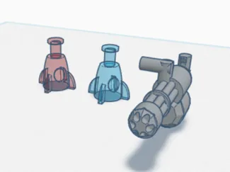 Minigun & Nuka Cola Flaschen für Klemmbausteine