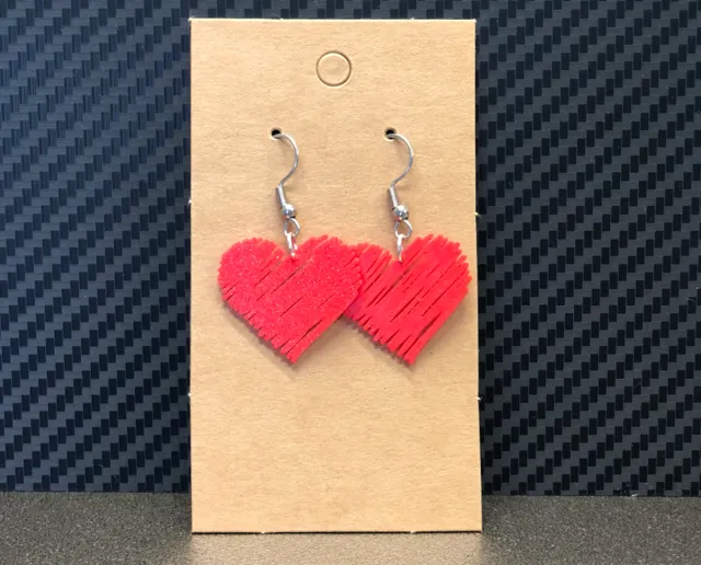 Drawn heart earrings 0.2 mm nozzle