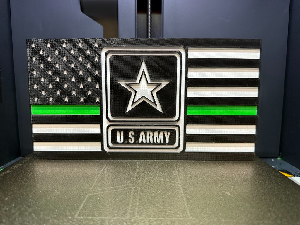 3D American Army Flag Logo - Tactical Wall Art