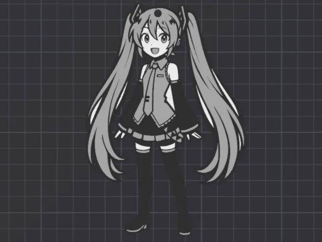 Hatsune Miku Monochrome Keychain