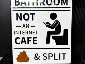 Funny Bathroom Meme Sign - Cute Kawaii Poop Sign