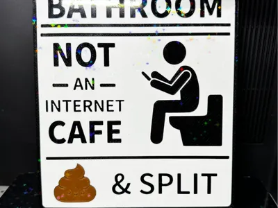 Funny Bathroom Meme Sign - Cute Kawaii Poop Sign