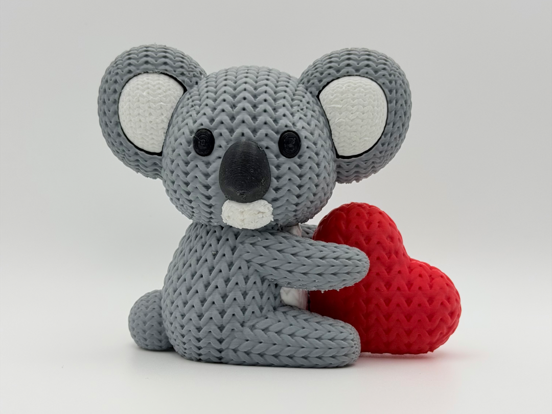Knitted Koala with Heart – Valentine’s Day 