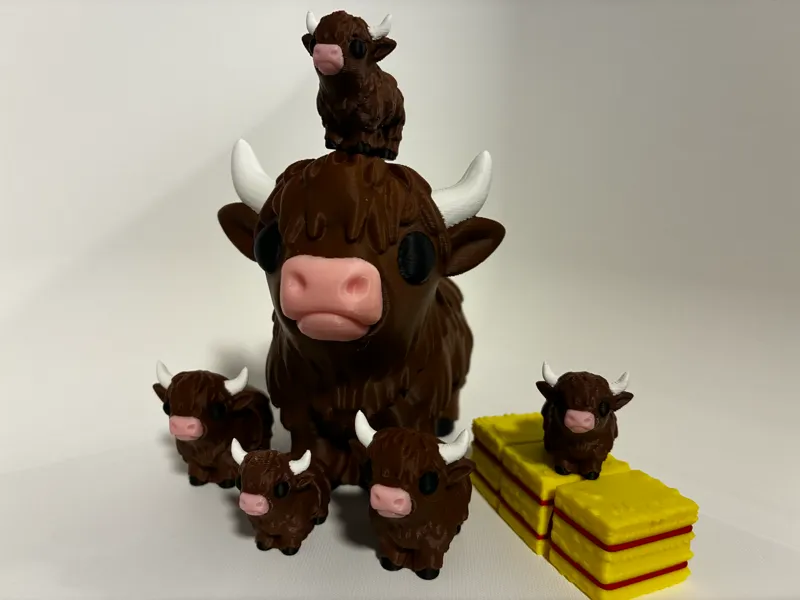 Chibi Highland Cow - Optimized AMS - No Supports