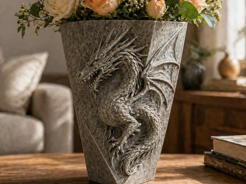 Dragon Relief Vase