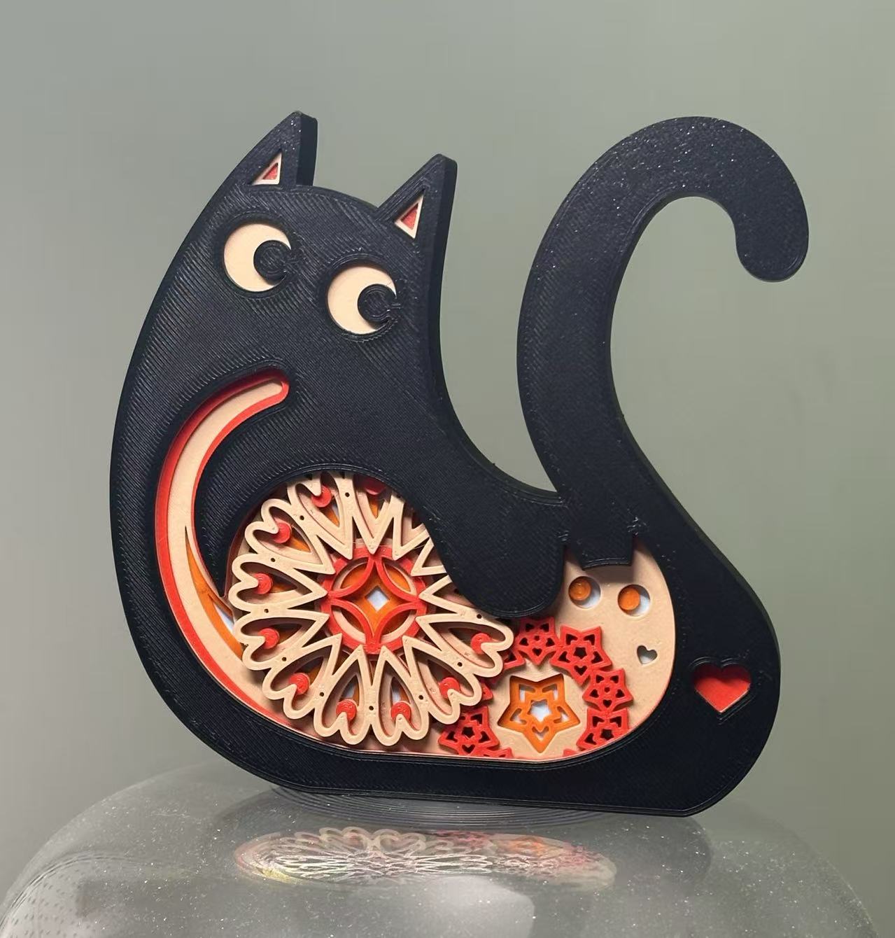 Miniatura 2 do modelo 3D 猫猫摆件（内部颜色可自定义）