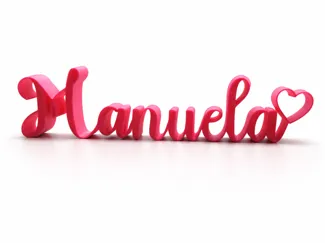 Placa Manuela com coração