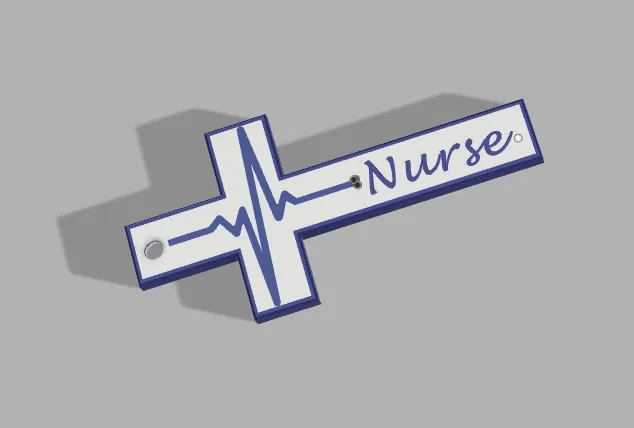 Nurse - Cross shaped keychain - healthcare - faith - multi color