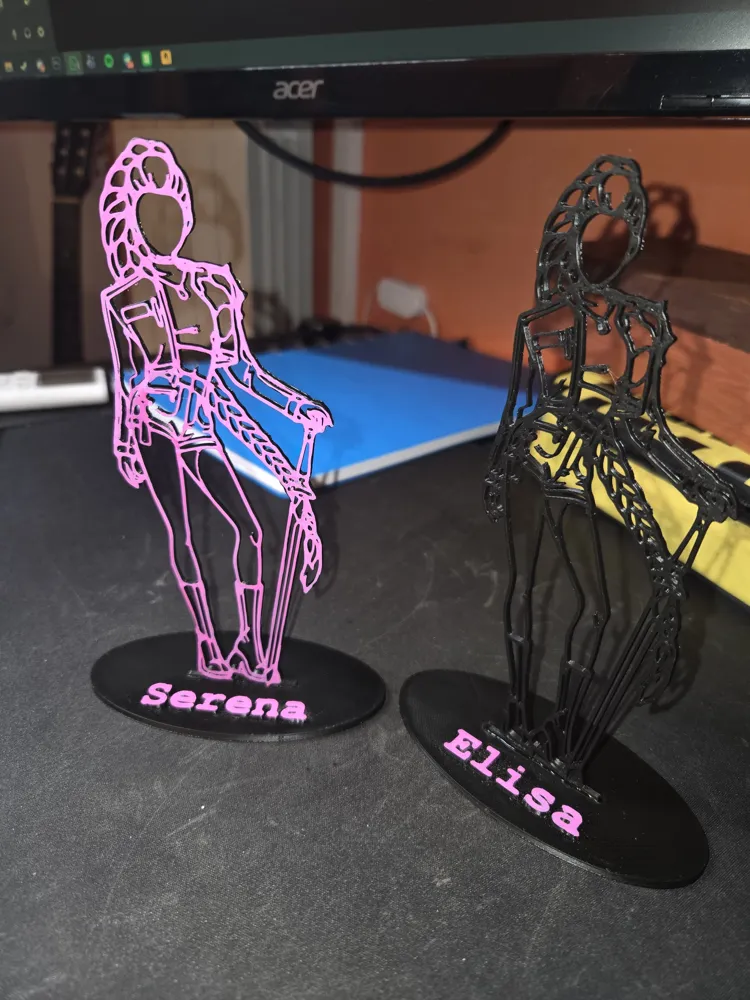 Silhouette Rumi Kpop demon Hunters with base - Free 3D Print Model
