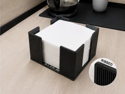 Minimalist Fluted Napkin Holder - No Supports