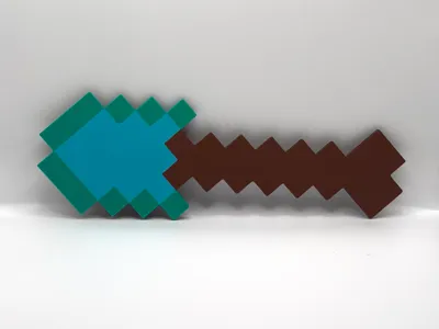 Minecraft Diamond Shovel Wall Art