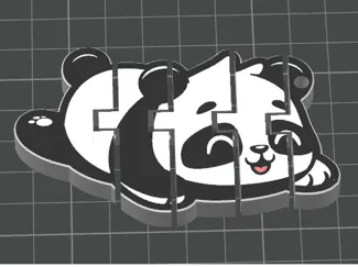 Cute Flexi Panda Keychain Made by MakerLab