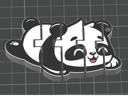 Cute Flexi Panda Keychain Made by MakerLab