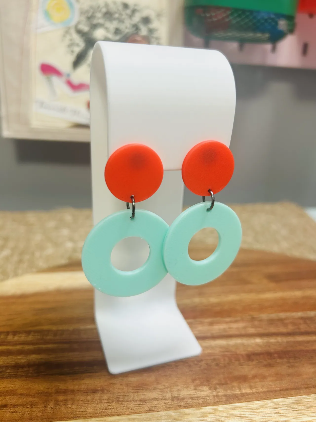 Geometric Funky Retro Earrings view 3