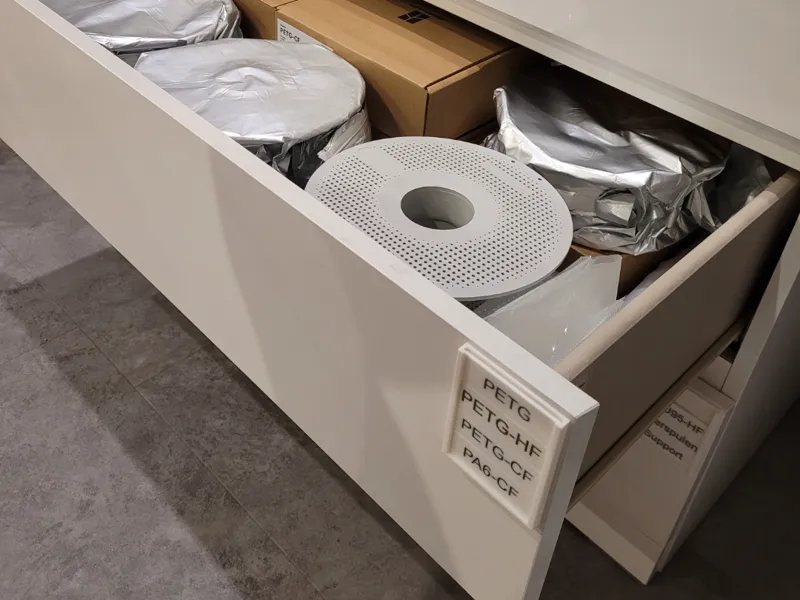 Filament Drawer labeling