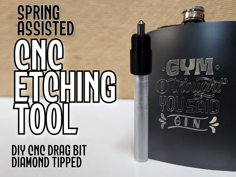 CNC Diamond Tip Etching Drag Bit - Spring Assisted