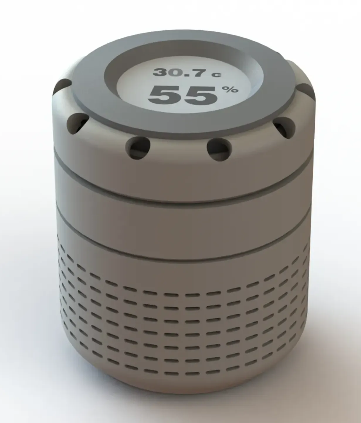 Desiccant container with thermometer hygrometer view 2